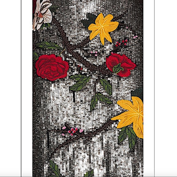 Alice + Olivia Gold with Tag Women's Ella Embellished Straight Skirt - Picture 10 of 13